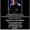 Ted Danson proof of signing certificate