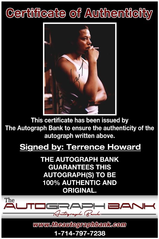 Terrence Howard proof of signing certificate