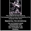Tim Armstrong proof of signing certificate