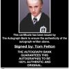 Tom Felton proof of signing certificate