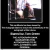 Tom Green proof of signing certificate