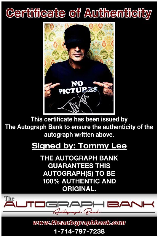 Tommy Lee proof of signing certificate
