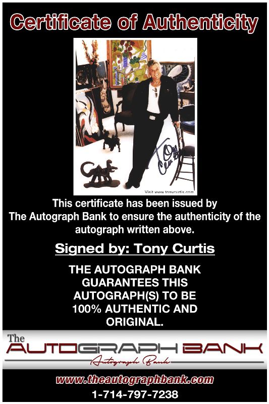 Tony Curtis proof of signing certificate
