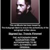 Travis Fimmel proof of signing certificate