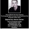 Aaron Carter proof of signing certificate