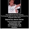 Aaron Carter proof of signing certificate