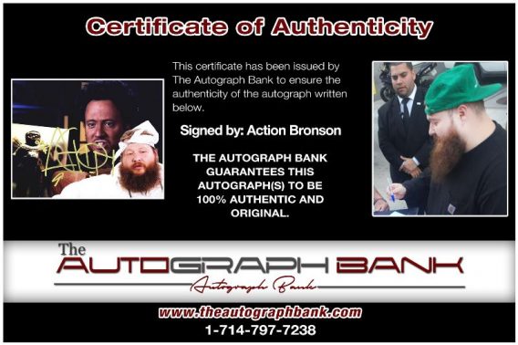 Action Bronson proof of signing certificate