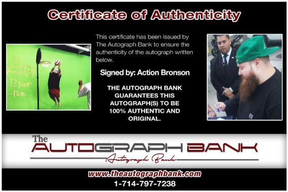 Action Bronson proof of signing certificate