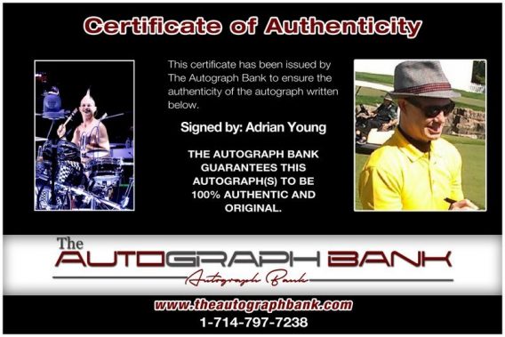 Adrian Young proof of signing certificate
