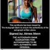 Aimee Mann proof of signing certificate