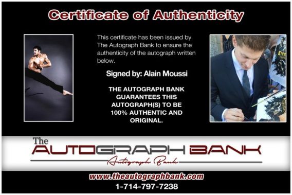 Alain Moussi proof of signing certificate