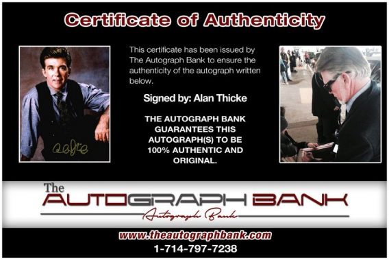 Alan Thicke proof of signing certificate