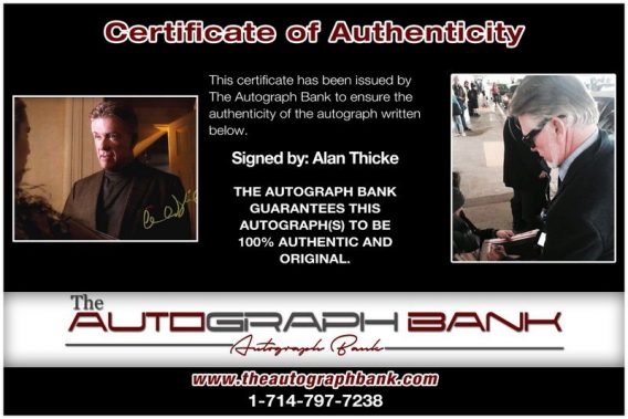 Alan Thicke proof of signing certificate