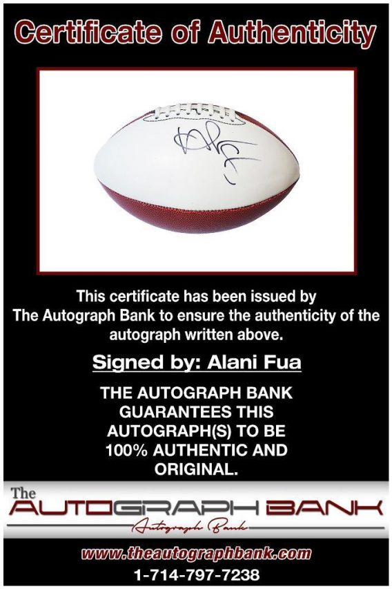 Alani Fua proof of signing certificate