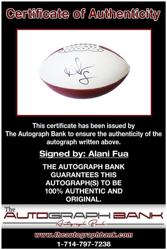 Alani Fua proof of signing certificate