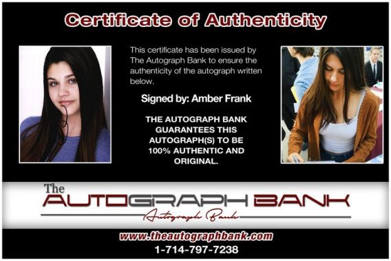 Amber Frank proof of signing certificate