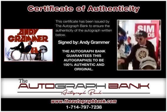 Andy Grammer proof of signing certificate