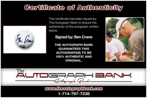 Ben Crane proof of signing certificate