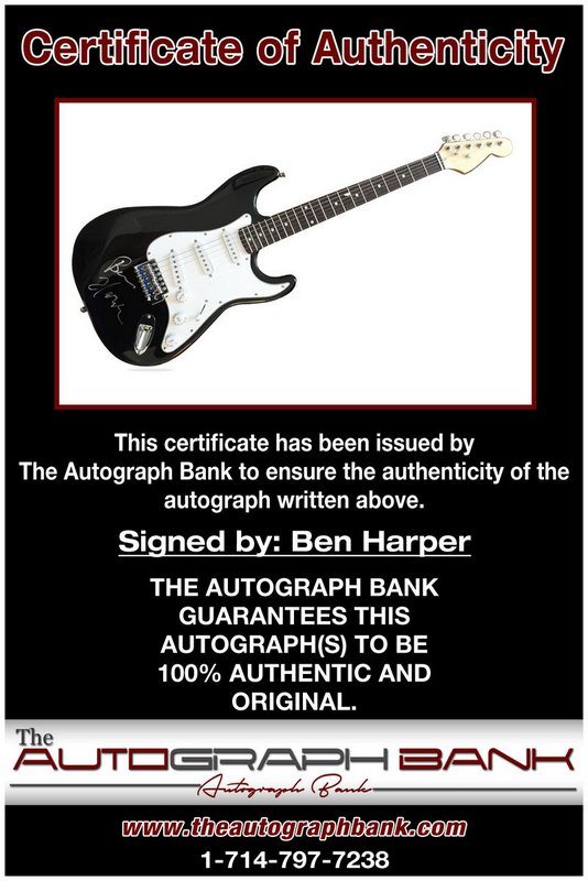 Ben Harper proof of signing certificate