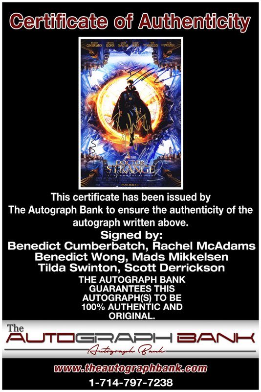 Benedict Cumberbatch, proof of signing certificate