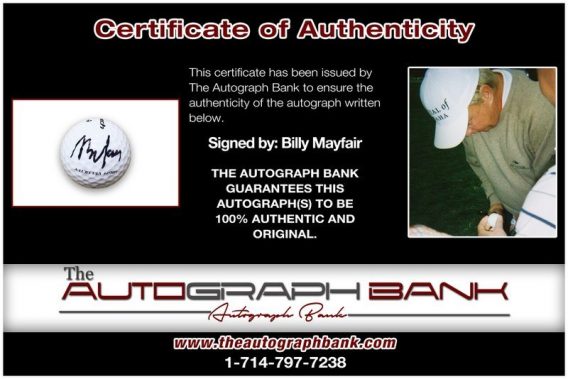 Billy Mayfair proof of signing certificate