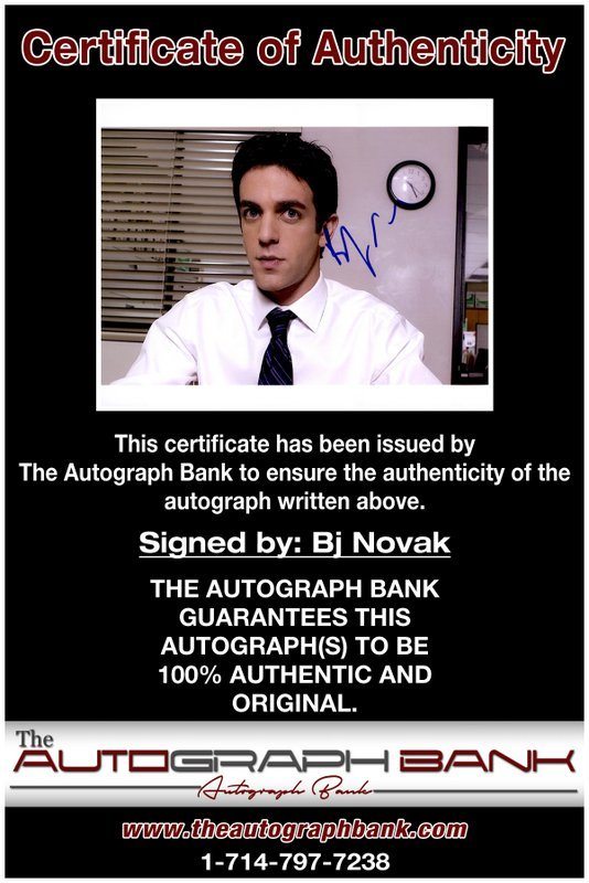 Bj Novak proof of signing certificate