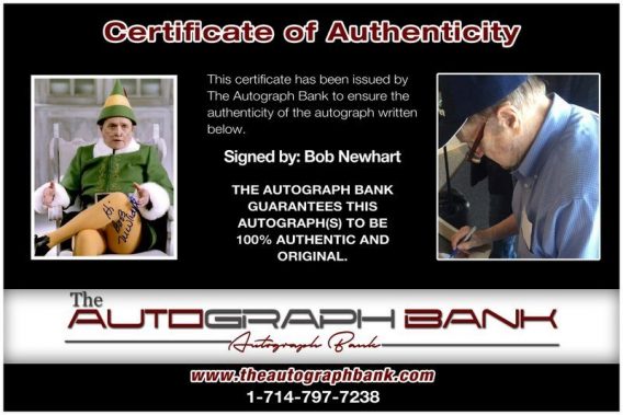 Bob Newhart proof of signing certificate