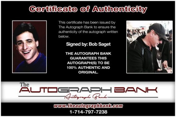 Bob Saget proof of signing certificate