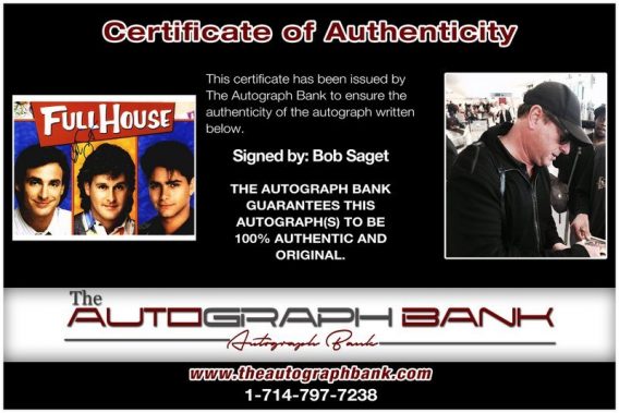Bob Saget proof of signing certificate