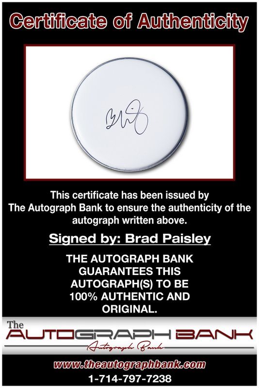 Brad Paisley proof of signing certificate