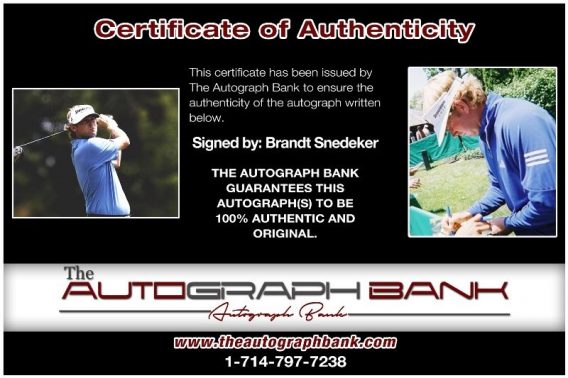 Brandt Snedeker proof of signing certificate