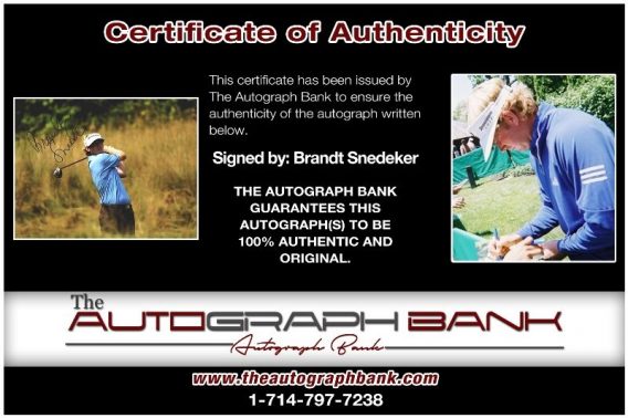 Brandt Snedeker proof of signing certificate