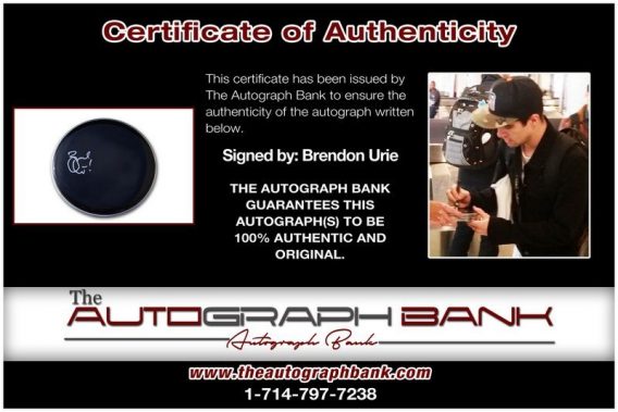 Brendon Urie proof of signing certificate