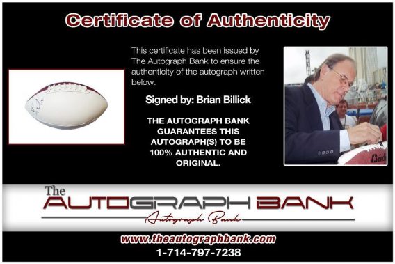 Brian Billick proof of signing certificate