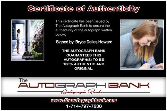 Bryce Dallas proof of signing certificate
