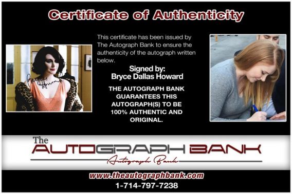 Bryce Dallas proof of signing certificate