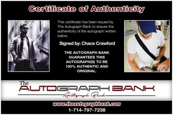 Chace Crawford proof of signing certificate