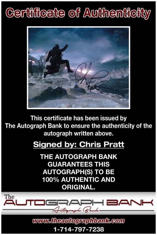 Chris Pratt proof of signing certificate