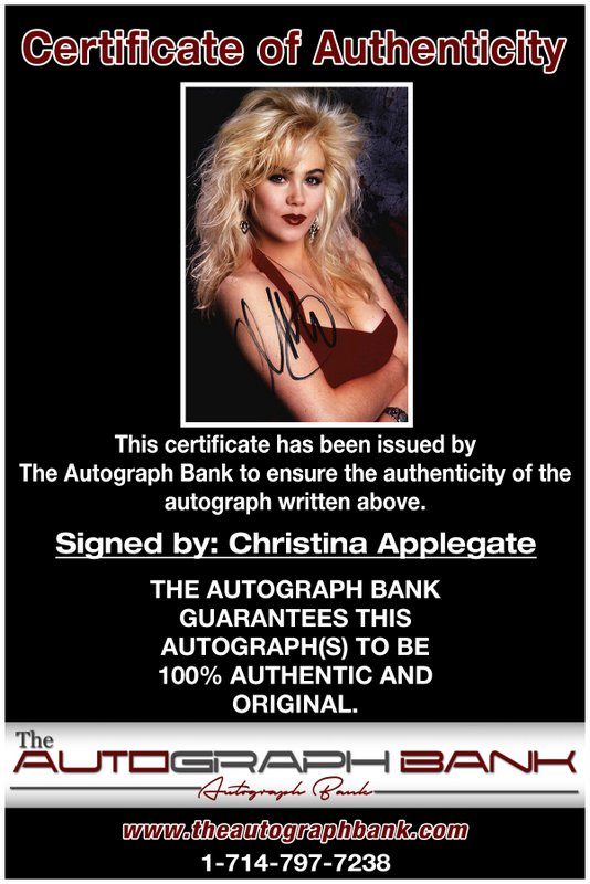 Christina Applegate proof of signing certificate