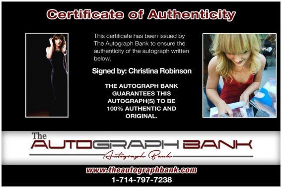 Christina Robinson proof of signing certificate