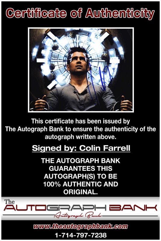 Colin Farrell proof of signing certificate