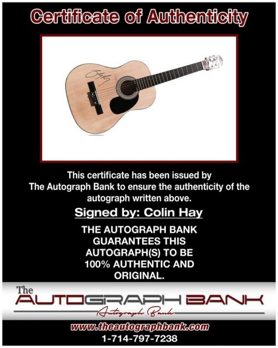 Colin Hay proof of signing certificate