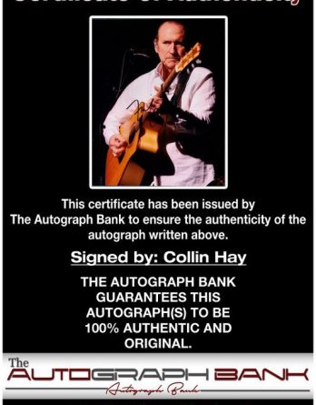 Colin Hay proof of signing certificate