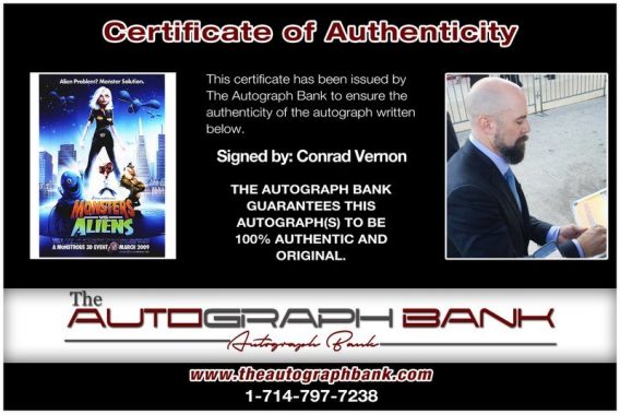 Conrad Vernon proof of signing certificate