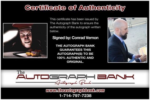 Conrad Vernon proof of signing certificate