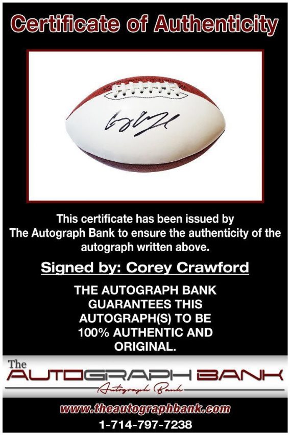 Corey Crawford proof of signing certificate