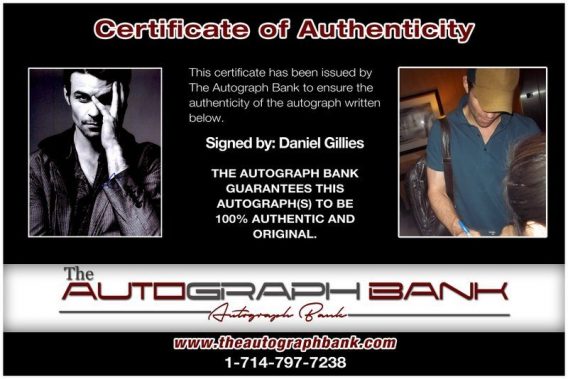 Daniel Gillies proof of signing certificate