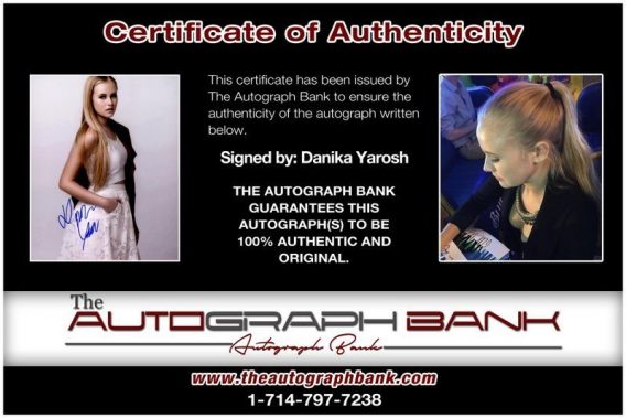 Danika Yarosh proof of signing certificate