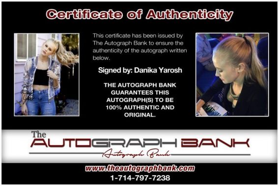Danika Yarosh proof of signing certificate
