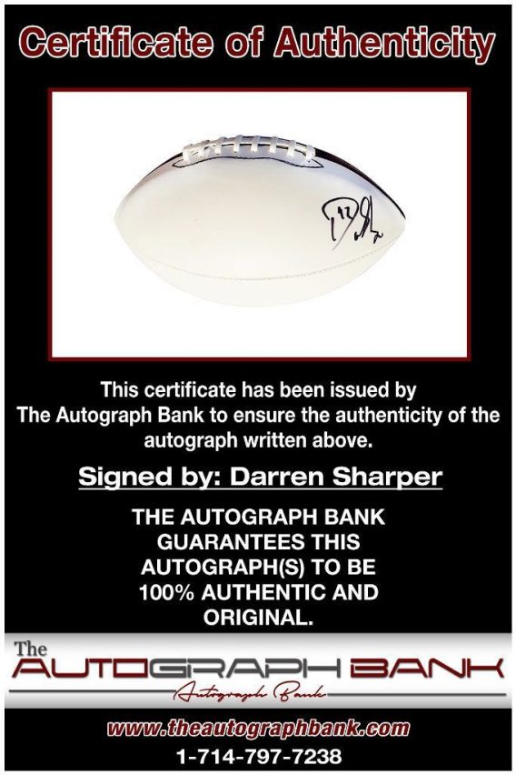 Darren Sharper proof of signing certificate